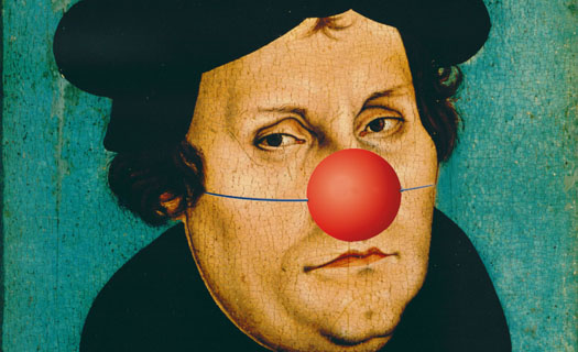 Martin Luther mit Clownsnase (Fotomontage)
